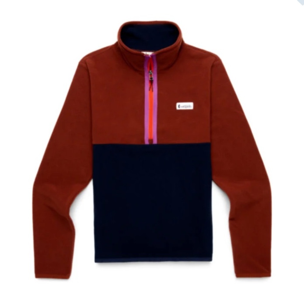 Cotopaxi women Zip-Up Sweater - rusty brown and black